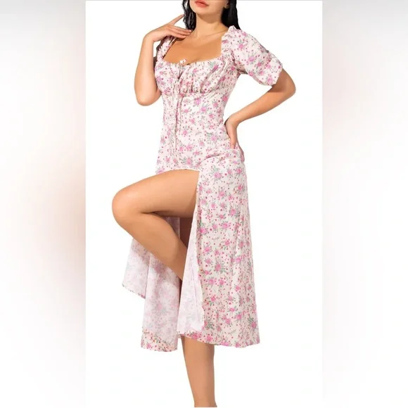 princess polly baby blue dress Embroidered Floral 2 Piece Set Dress Elastic Waist Boho Photo Shoot Dress –  yewendress